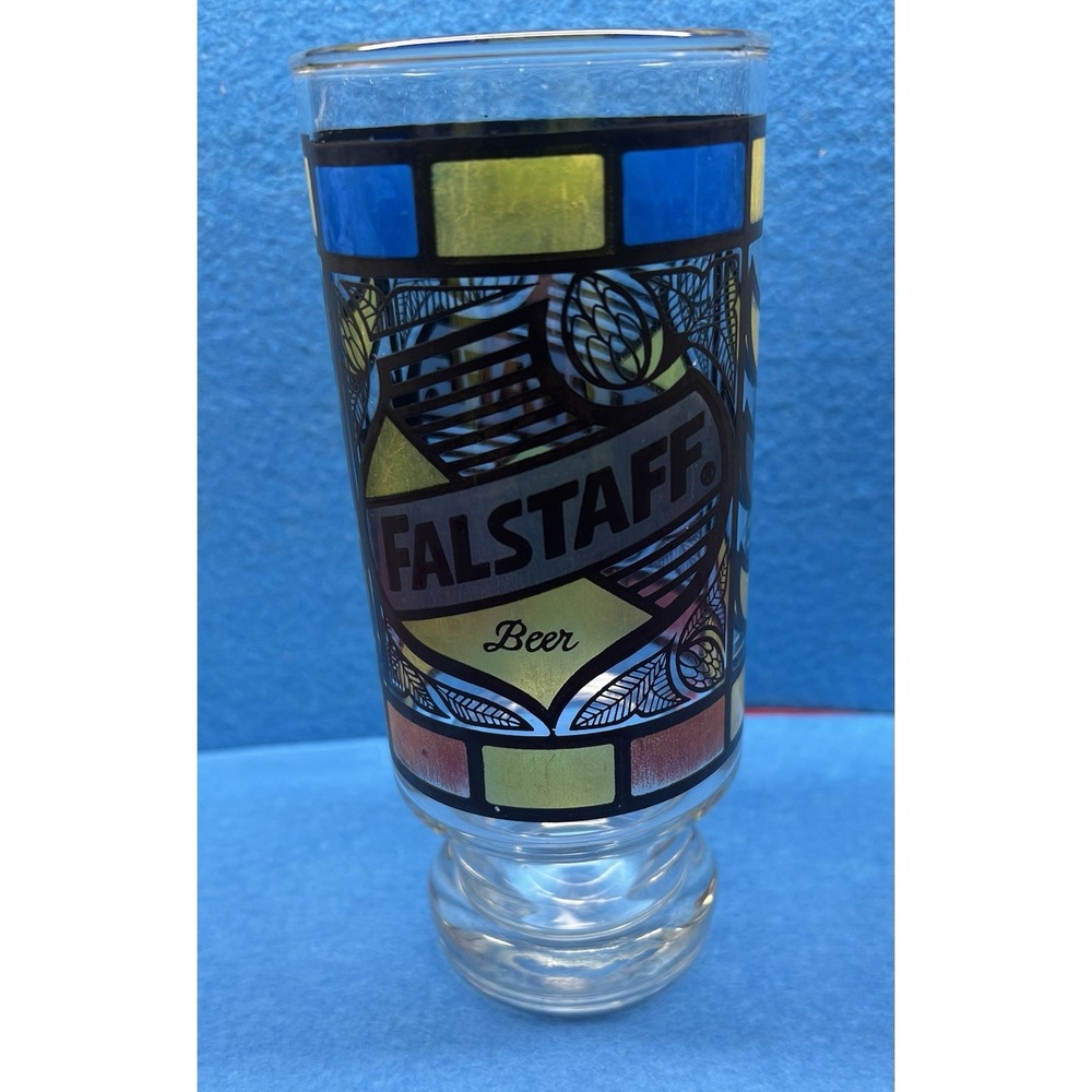 Falstaff Beer Stained Glass Style Drinking Tumbler
